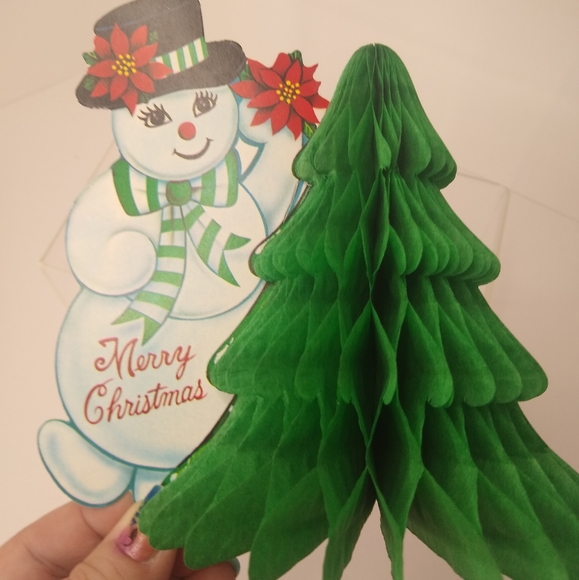 Vintage Snowman Honeycomb Tabletop Decoration Taiwan - Picture 1 of 2